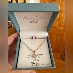 Mia Fiore White Clover Necklace Gold Plated Sterling Silver